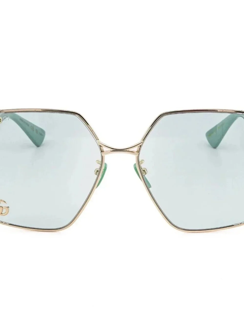 NEW Gucci GG0817S 003 Gold Green Oversized 100% Authentic Sunglasses